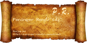 Peninger Renátó névjegykártya